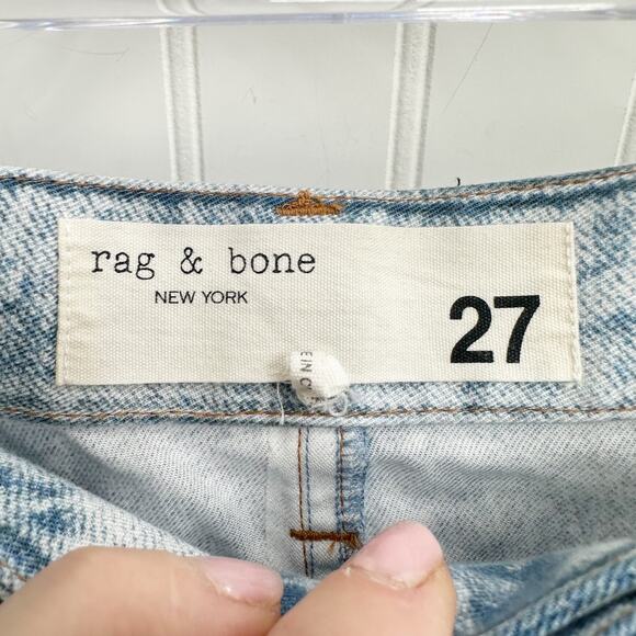 rag & bone Alexi Miramar Liquid Print Jeans Blue Tencel High Rise Straight 27 - Picture 5 of 6